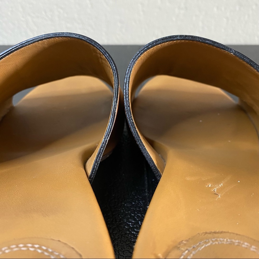 CHLOÉ camel tan C logo embellished leather heeled mules 39 - Picture 10 of 15